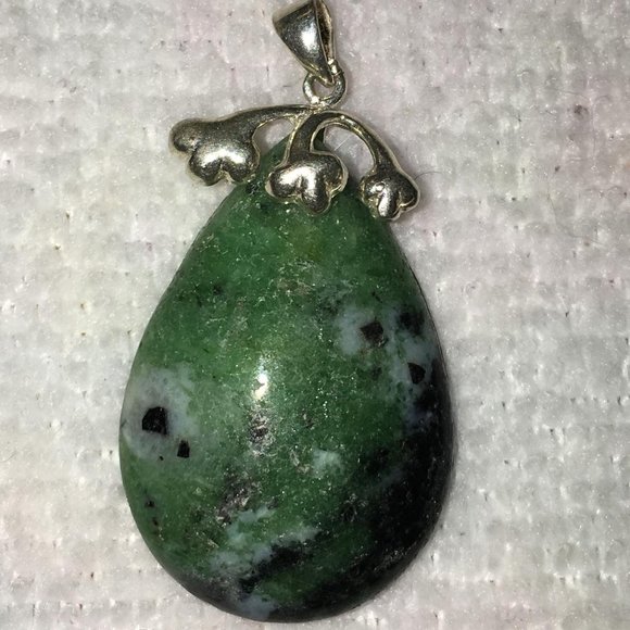 Teardrop Ruby Zoisite Pendant - Picture 1 of 4